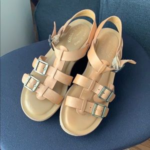 KORK-EASE Tan Platform Sandals